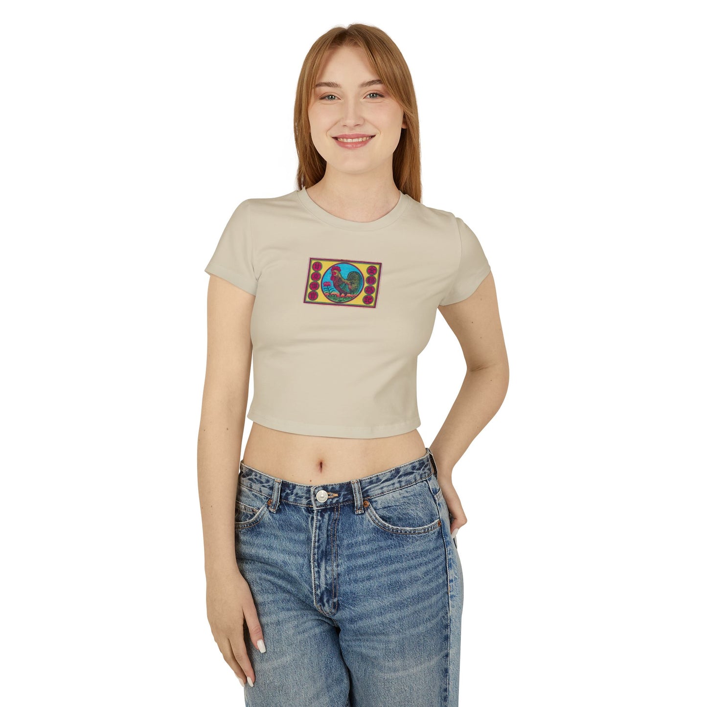 Golden Rooster 金雞宗記 Vintage Chinese-Japanese Matchbox Label Women's Crop Tee | Meiji Era Archive