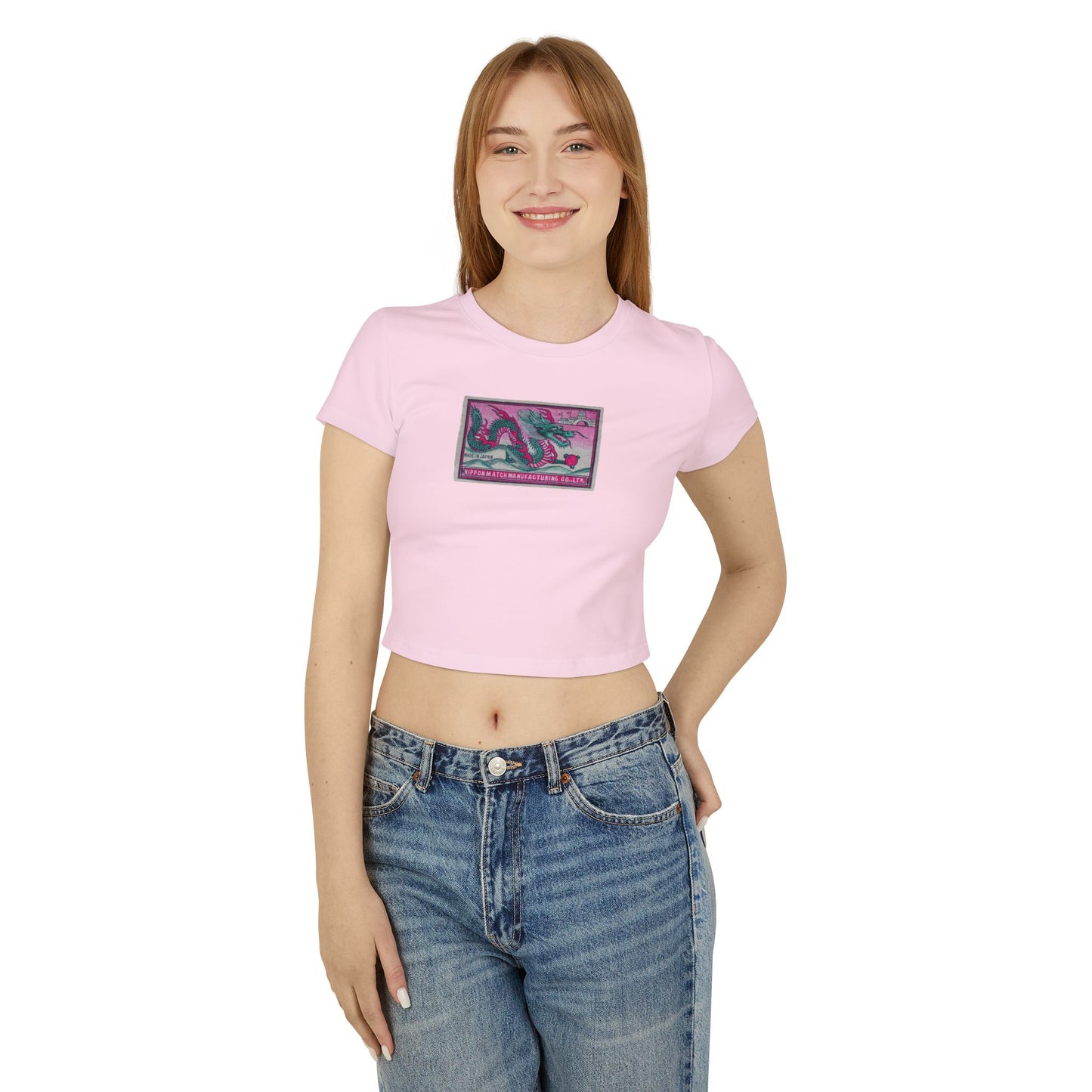 Nippon Match Dragon,Vintage Japanese Matchbox Label Women's Crop Tee | Meiji Era Archive