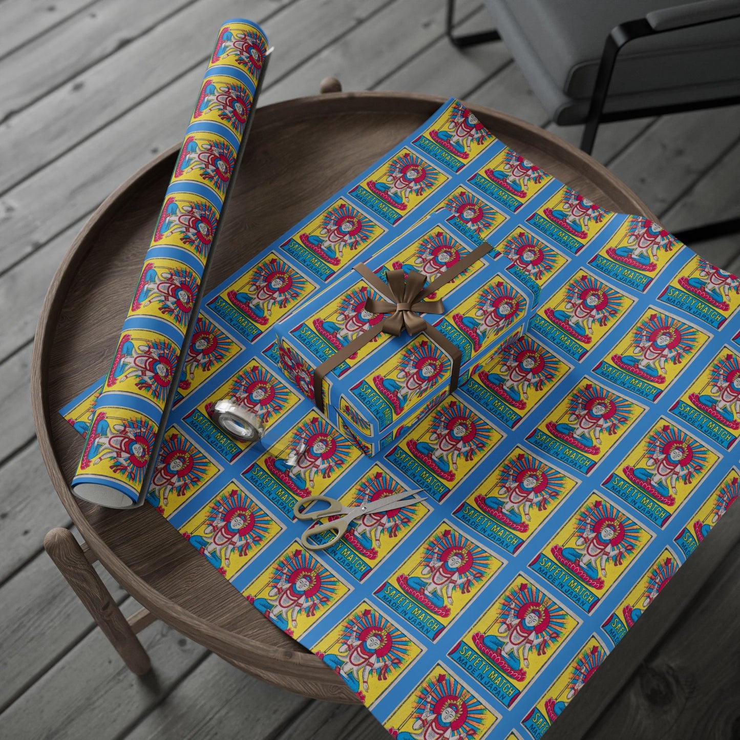 Vishnu Safety Match Vintage Japanese Matchbox Label Wrapping Paper