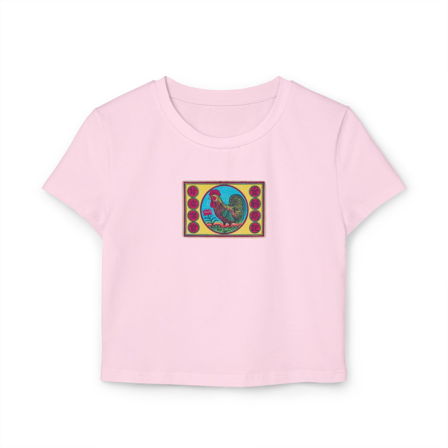 Golden Rooster 金雞宗記 Vintage Chinese-Japanese Matchbox Label Women's Crop Tee | Meiji Era Archive