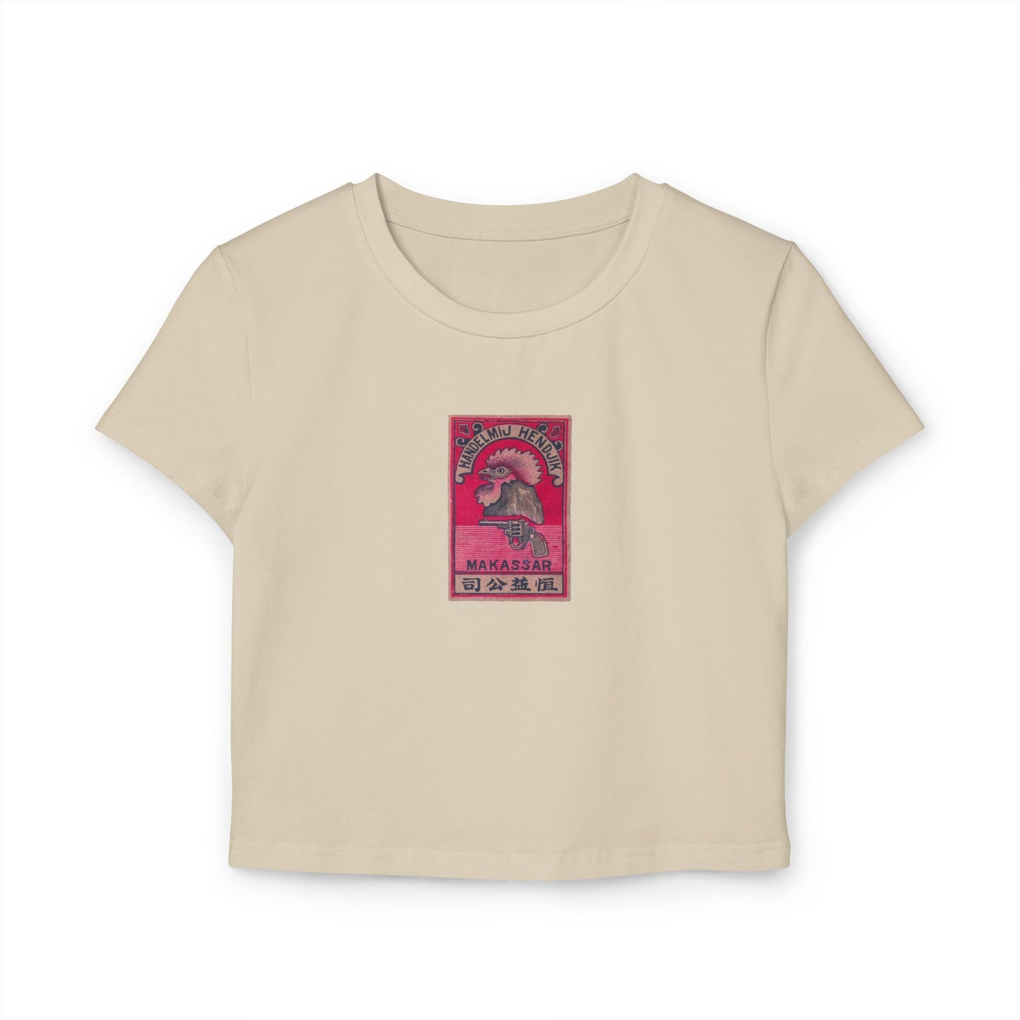 Handelmij Hendrik Makassar ,Vintage Japanese Matchbox Label Women's Crop Tee | Dutch East Indies Archive