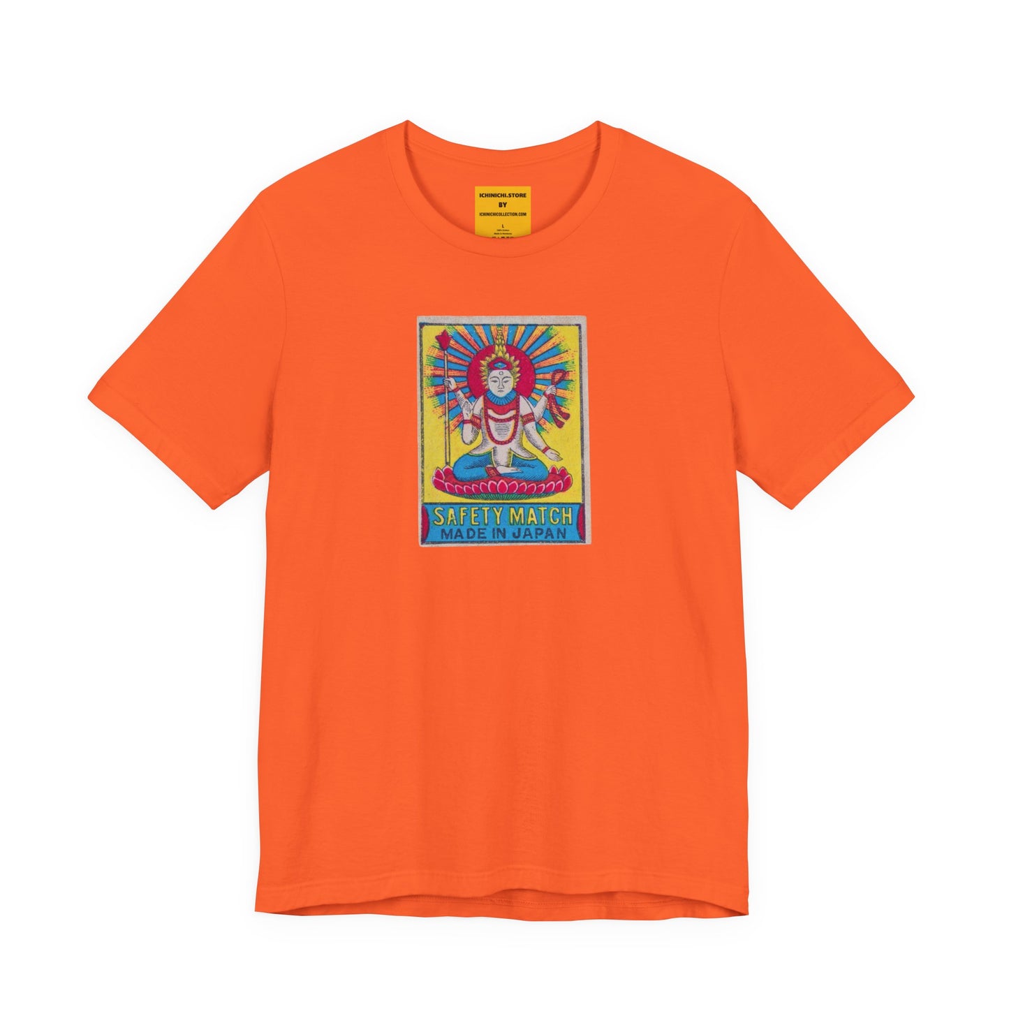 Hindu Deity Safety Match , Vintage Japanese Matchbox Label Unisex Tee | India Export Archive