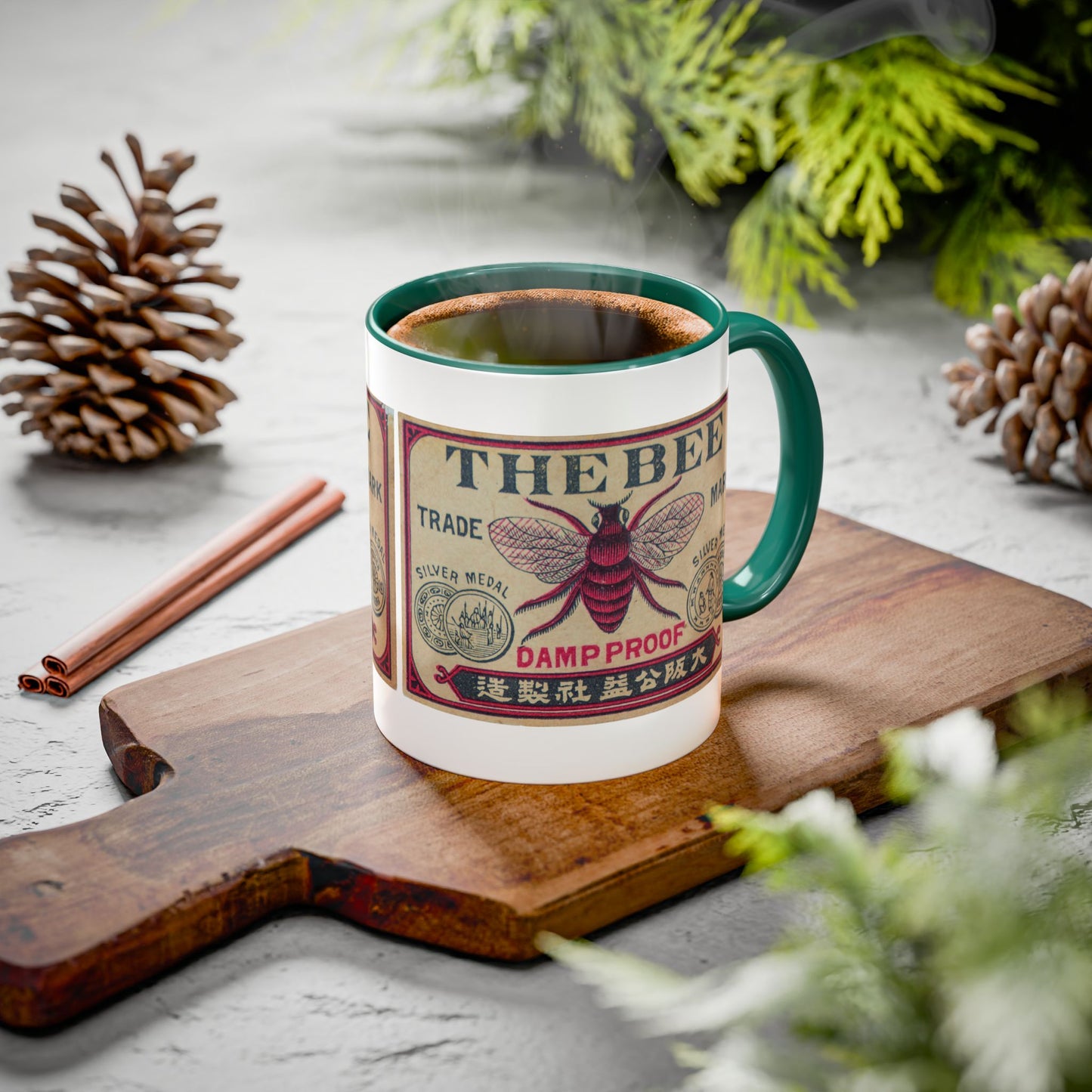 The Bee Trade Mark | Vintage Japanese Matchbox Label Mug