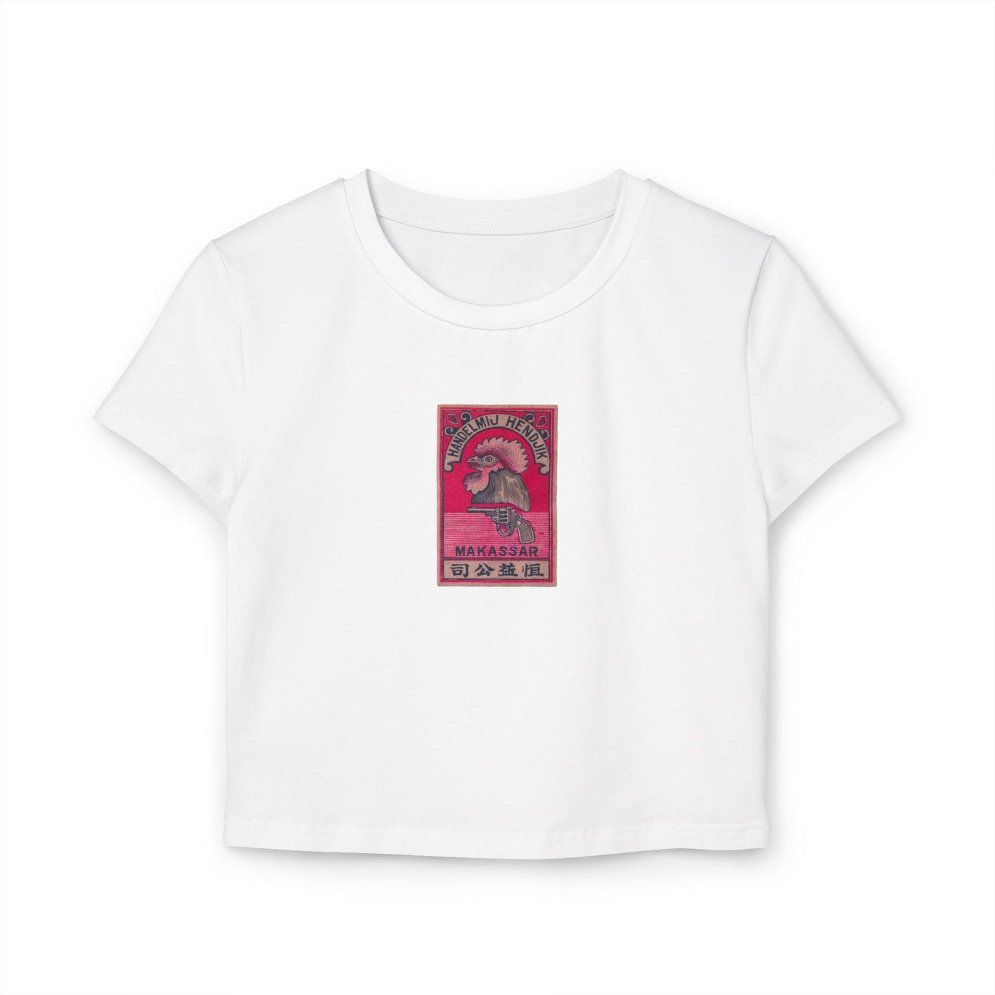 Handelmij Hendrik Makassar ,Vintage Japanese Matchbox Label Women's Crop Tee | Dutch East Indies Archive