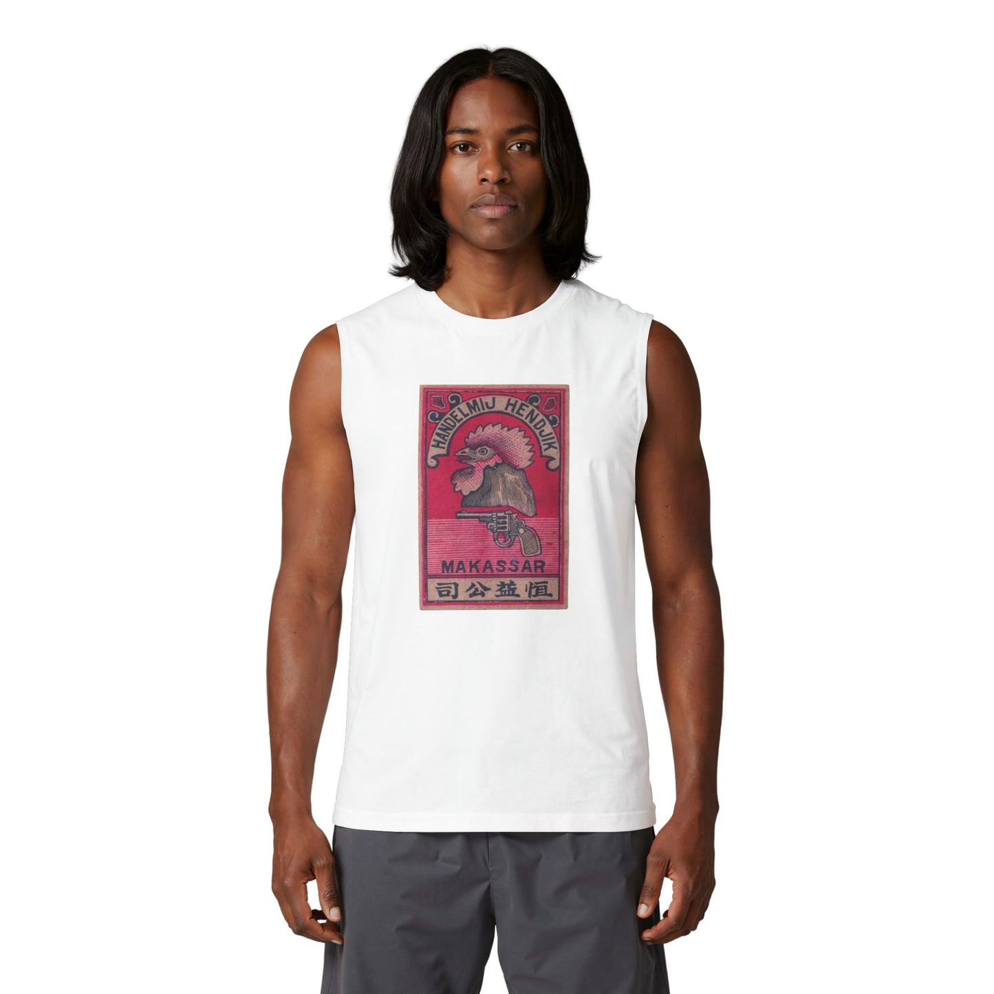 Handelmij Hendjik Rooster Vintage Japanese Label Muscle Tank