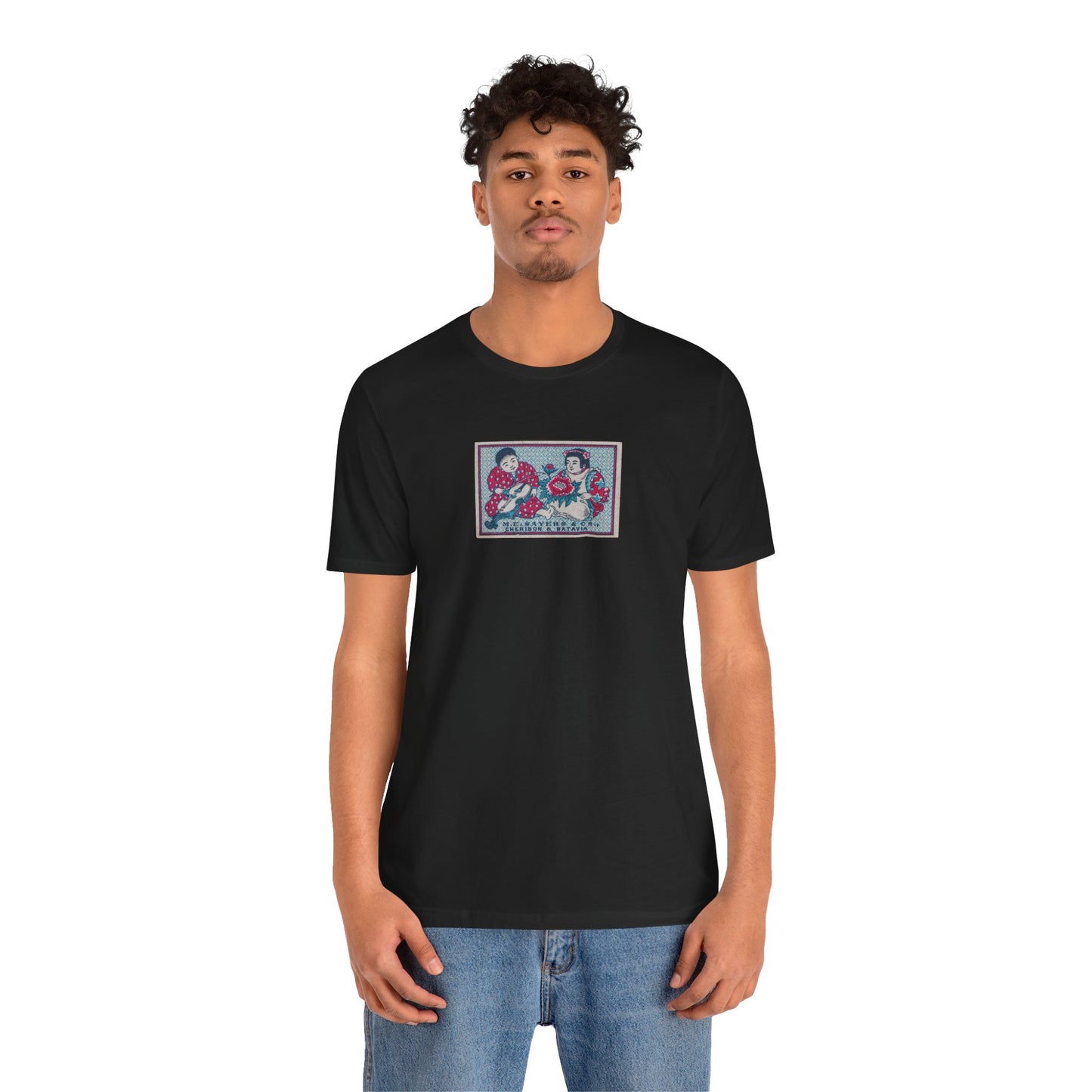 Sayers Children and Peony Vintage Japanese Matchbox Label Unisex Tee