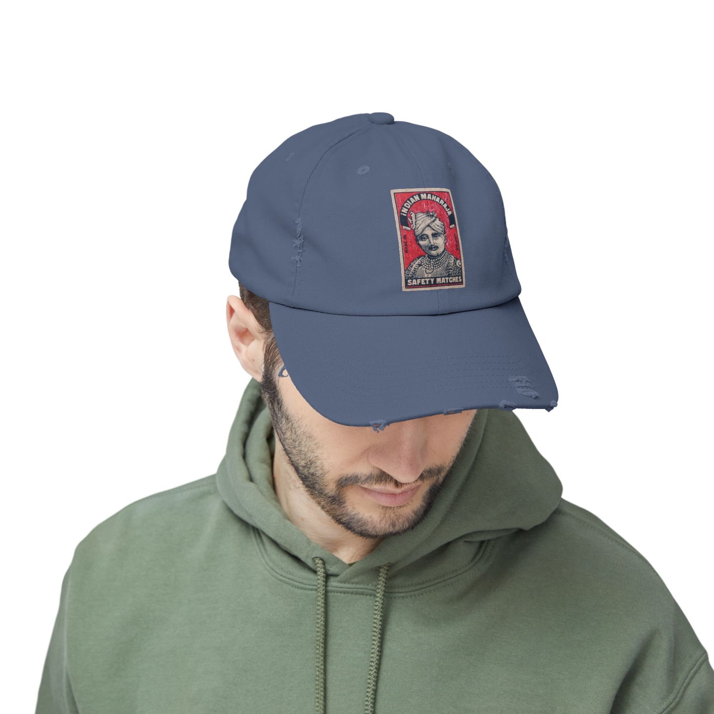 Maharaja in Red Vintage Matchbox Label Distressed Cap