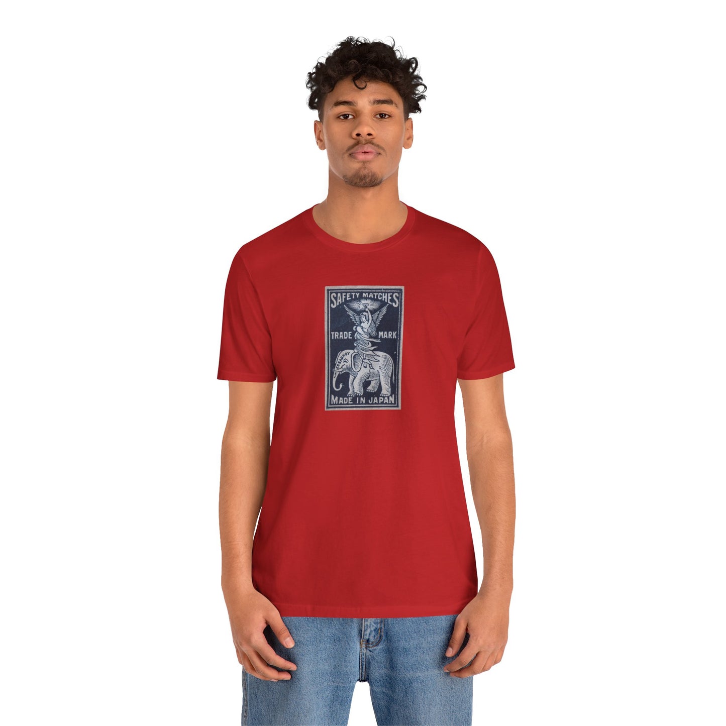 Angel and Elephant Vintage Japanese Matchbox Label Unisex Tee