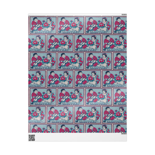 M.E. Sayers Cheribon Batavia Children Vintage Japanese Matchbox Label Wrapping Paper