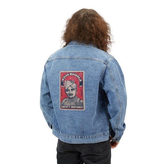 Maharaja in Red Vintage Matchbox Label Denim Jacket
