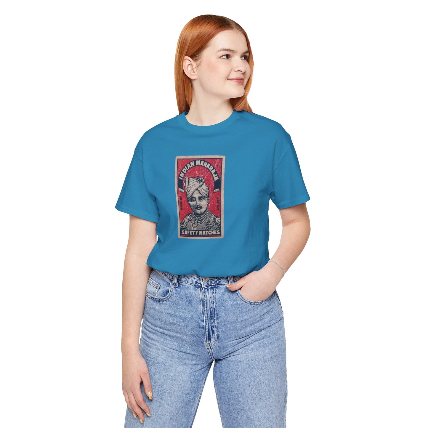 Maharaja in Red Vintage Matchbox Label Unisex Tee
