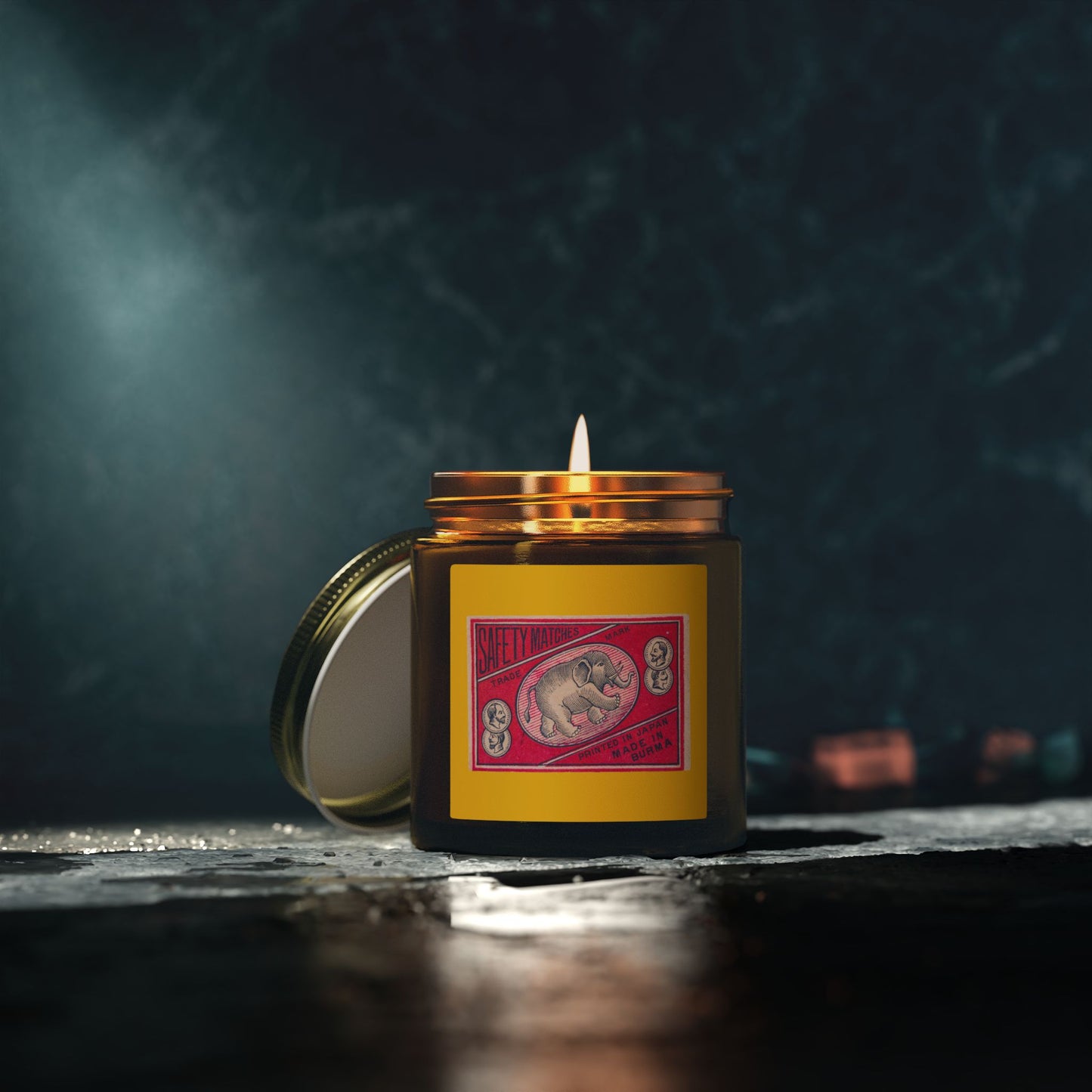 Safety Matches Elephant Burma , Vintage Japanese Matchbox Label Scented Candle | Meiji Era Archive
