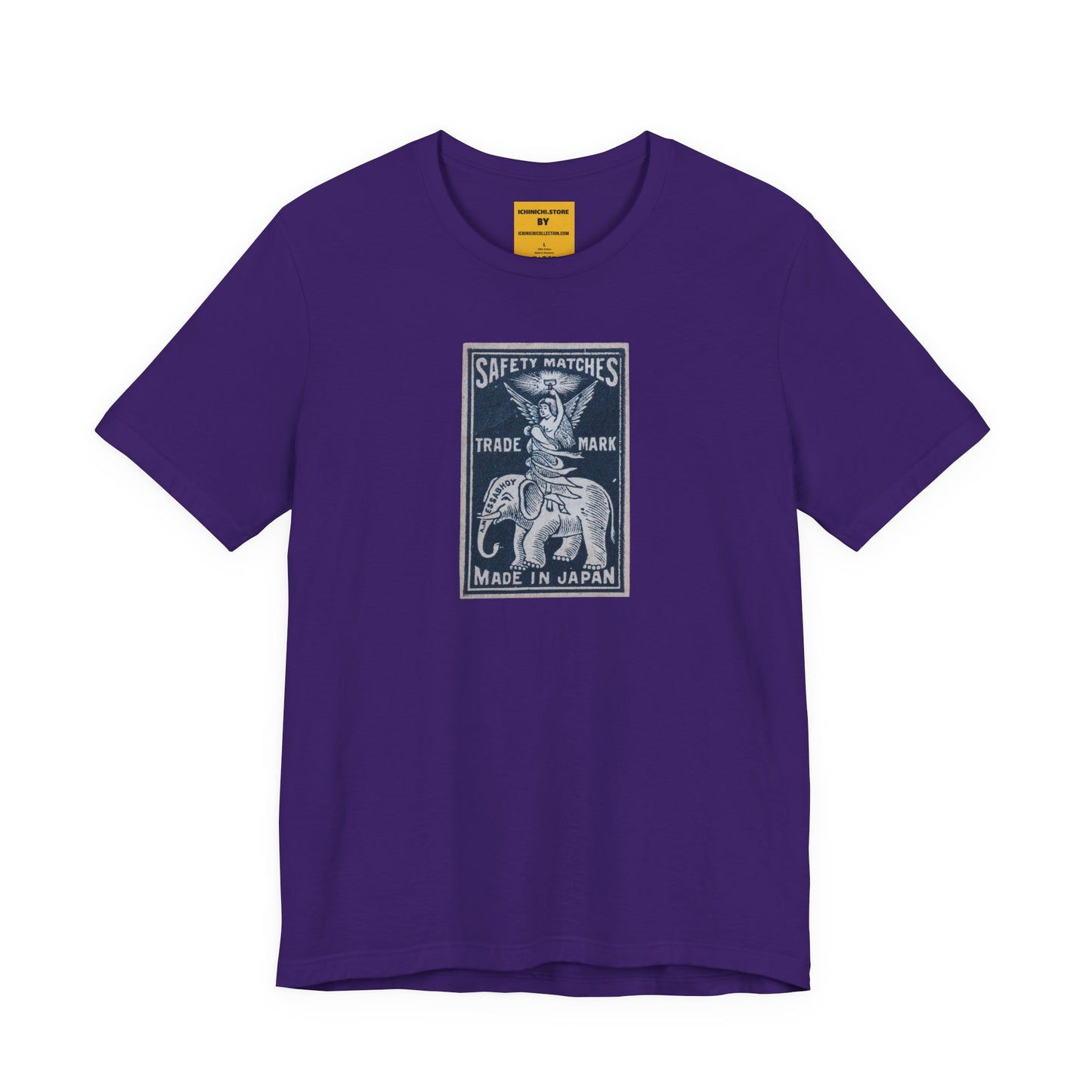 Angel and Elephant Vintage Japanese Matchbox Label Unisex Tee