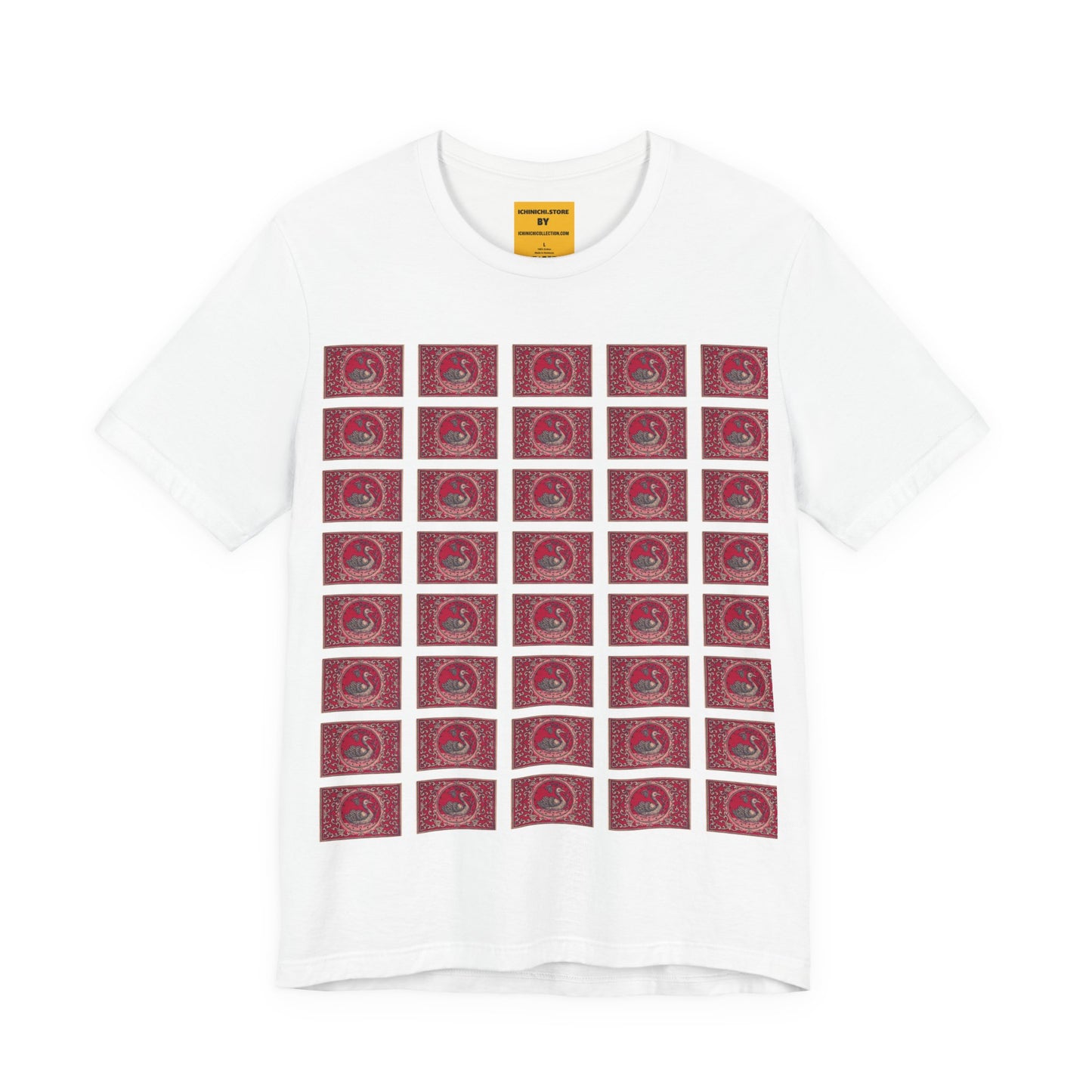 The Swan Grid — Vintage Japanese Matchbox Label Unisex Tee