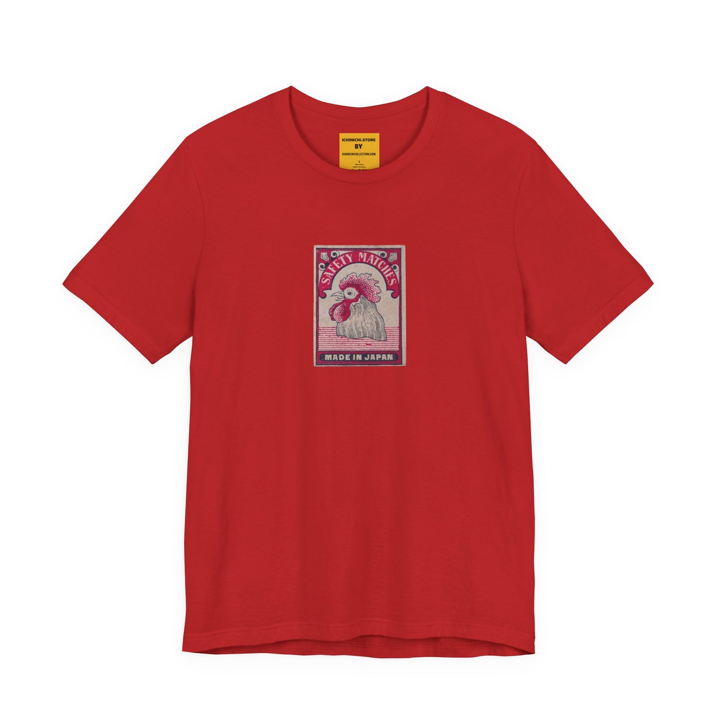 Rooster Head Safety Matches Vintage Japanese Matchbox Label Unisex Tee