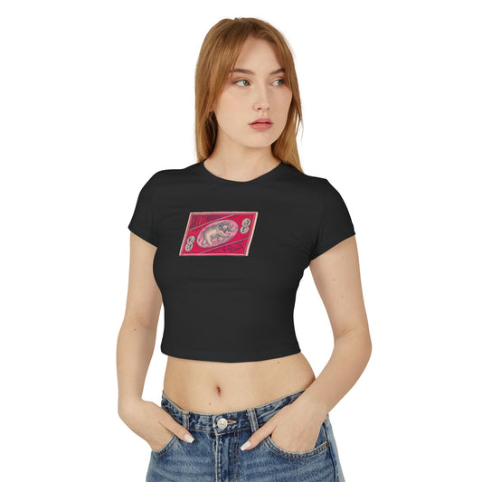 Safety Matches Elephant Burma ,Vintage Japanese Matchbox Label Women's Crop Tee | Pre-War Archive