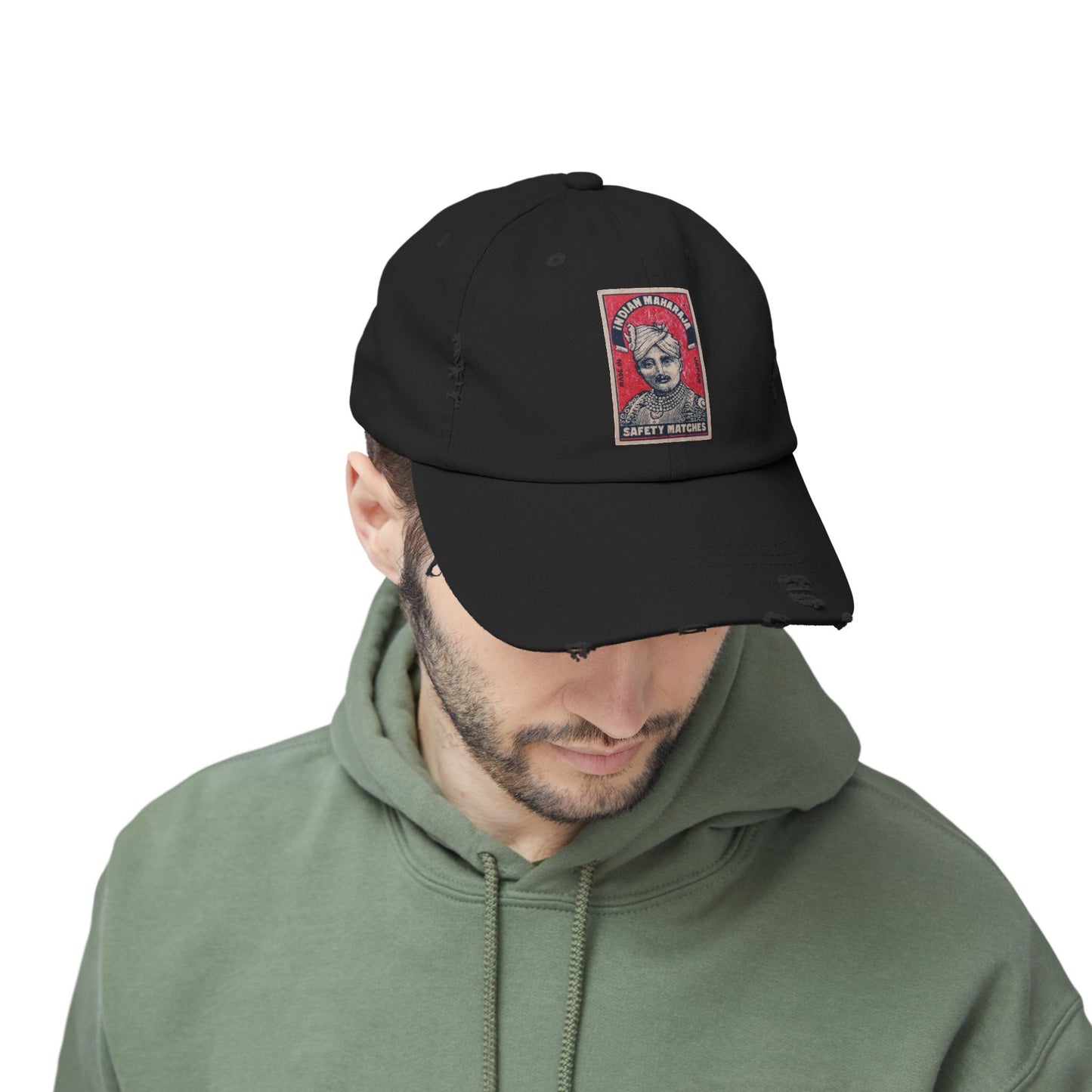 Maharaja in Red Vintage Matchbox Label Distressed Cap