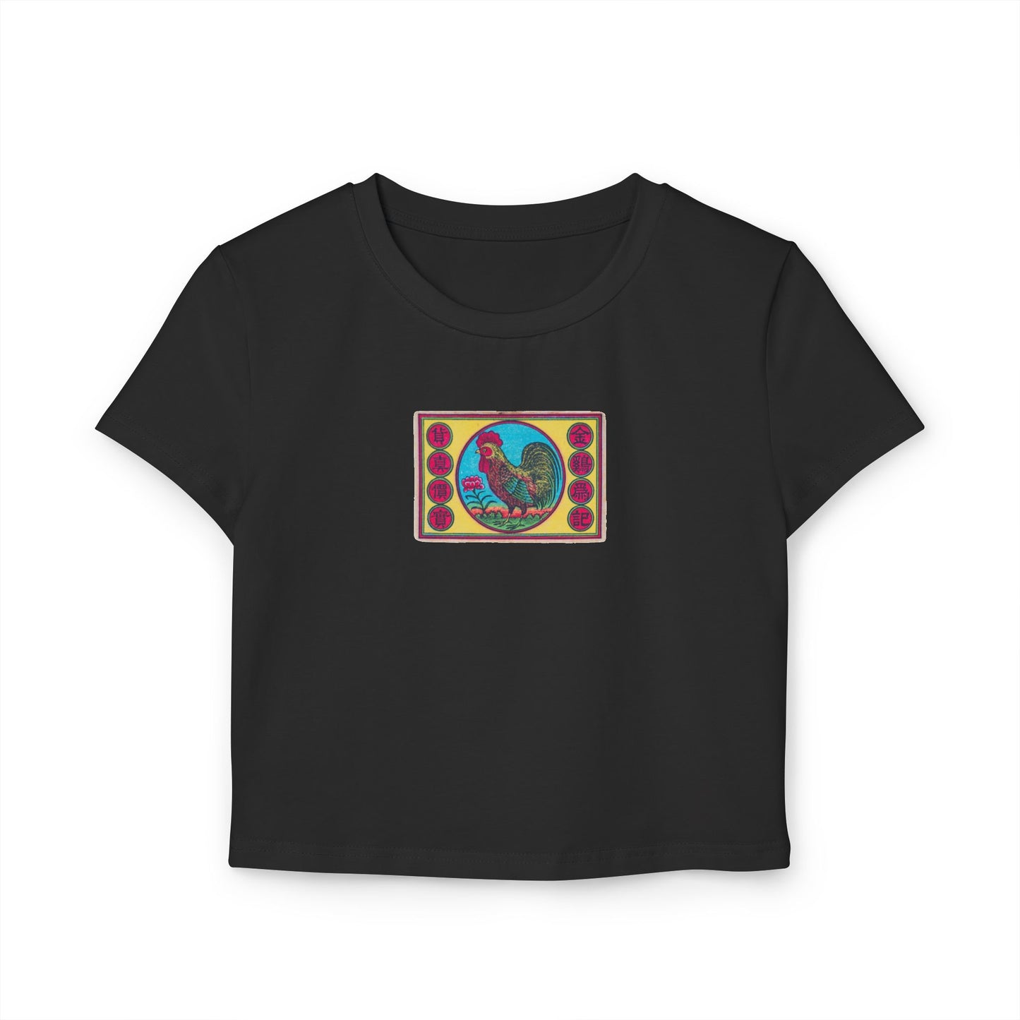 Golden Rooster 金雞宗記 Vintage Chinese-Japanese Matchbox Label Women's Crop Tee | Meiji Era Archive