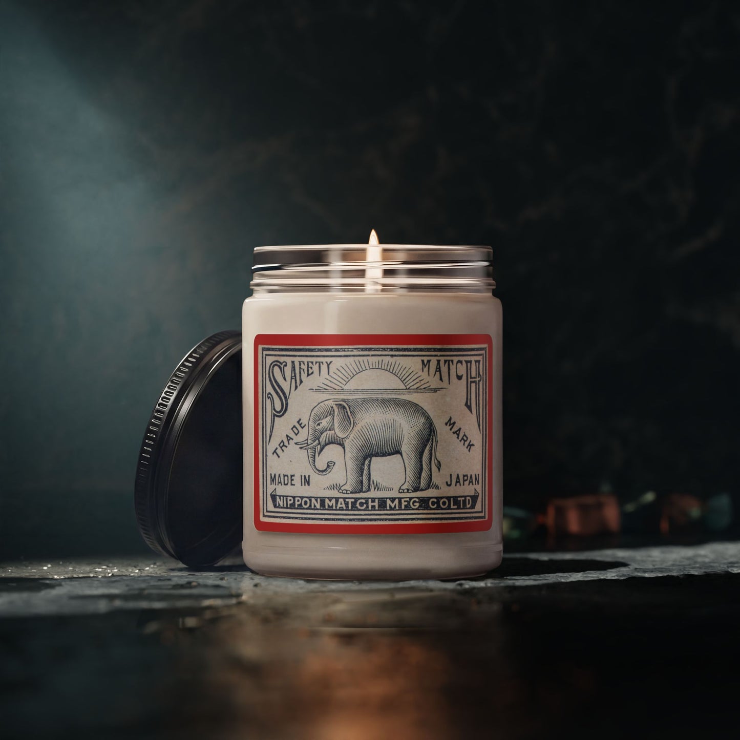 Nippon Match Vintage Elephant Label Soy Candle